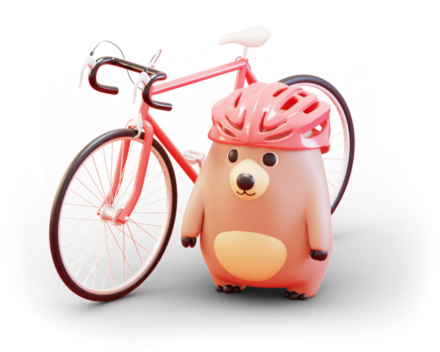 Wombat with a bicycle