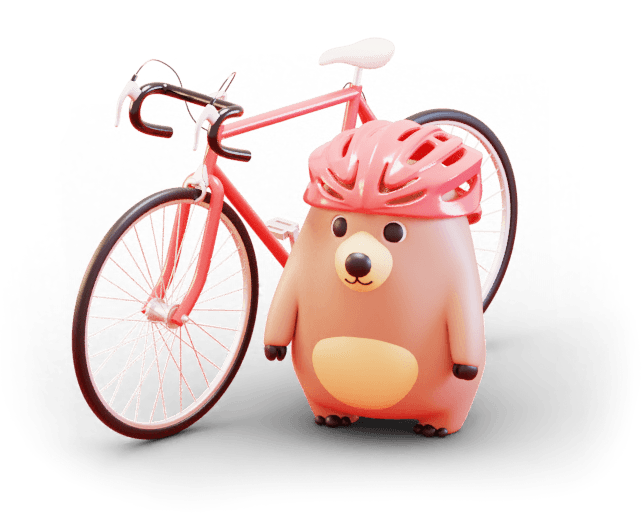 Wombat mit einem Fahrrad