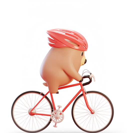 Wombat riding a bicycle