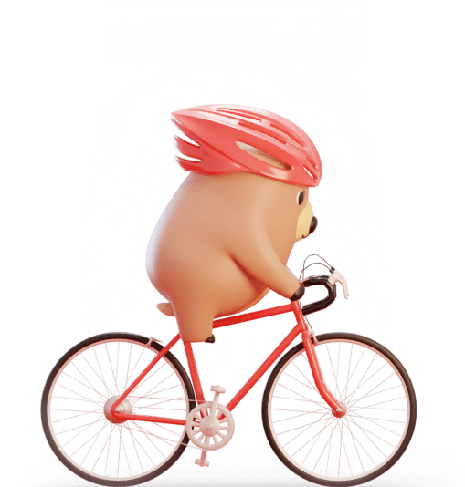 Wombat riding a bicycle